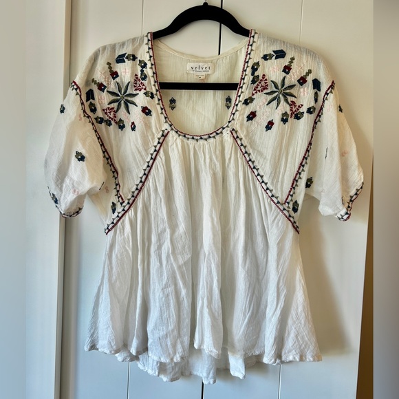 100% Cotton Embroidered Boho Chic Top - Picture 1 of 4